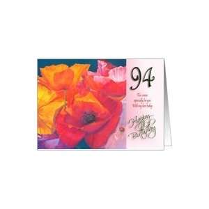  Happy 94th Birthday   Poppies Card: Toys & Games