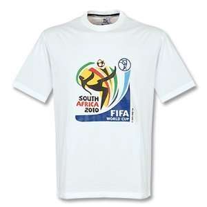  2010 World Cup Logo Tee   White: Sports & Outdoors