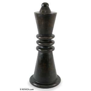    Ceramic sculpture, Black Chess Queen (large): Home & Kitchen