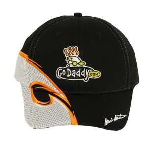  MARK MARTIN # 5 GO DADDY BLACK WHITE CAP HAT NASCAR NEW 