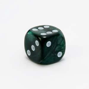  12mm 6 sided Pearlized Dice, Emerald with White: Toys 