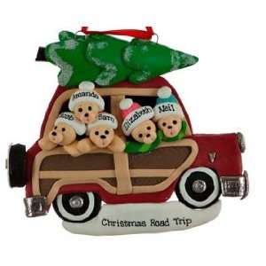  Personalized Woody Wagon Family of 5 Christmas Ornament 