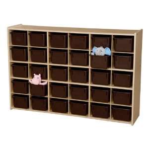   30 Tray Wooden Storage Unit Unassembled and with Chocolate Trays Baby