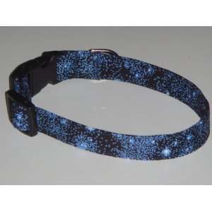  Blue Black White Space Galaxy Stars Dog Collar Large 1 
