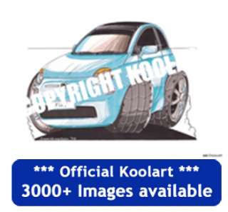 Koolart Fiat 500 light blue Mug and Coaster set gift present 2358 