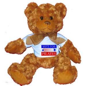  VOTE FOR PILATES Plush Teddy Bear with BLUE T Shirt Toys 