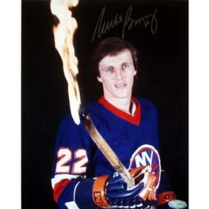  Mike Bossy Stick on Fire 8x10 Sports Collectibles