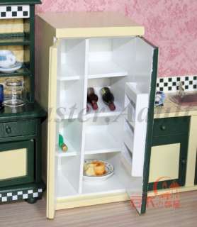 Dollhouse Miniature 1:12 Green Retro Kitchen Set 7 pcs: Stove,Basin 