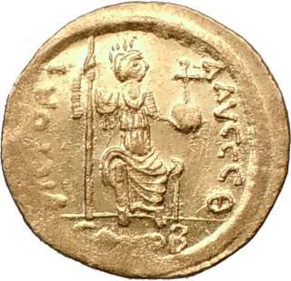 Justin II 565AD Ancient Authentic Byzantine Gold Coin Constantinopolis 