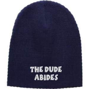  The Dude Abides Embroidered Skull Cap   Navy: Everything 