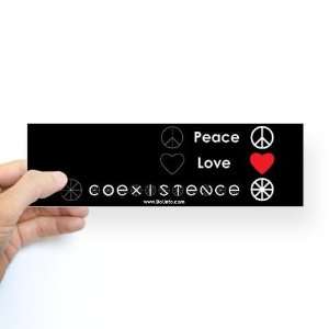  Peace Love Coexist Coexist Bumper Sticker by  
