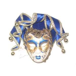  Blue Miniature Jolly Anna Venetian Decorative Mask