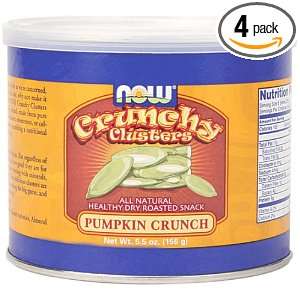 NOW Foods Pumpkin Seed Crunch, 5.5 Ounce Fiber Can (Pack of 4)
