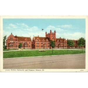 1940s Vintage Postcard James Millikin University and Campus   Decatur 