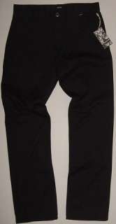 HURLEY SURF BLACK ONE & ONLY SLIM FIT CHINO PANTS 33  