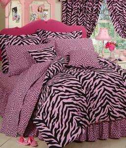 ZEBRA Pink 18x18 Decorative Pillow matches Bed in a Bag comforter 