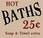 HOT BATHS 25 CENTS* Vinyl Lettering *Quotes * Wall Decals* Decor 