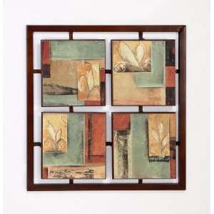  Wood Metal Abstract Wall Art Square Panel Large: Home 