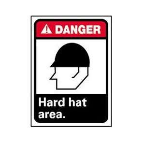 Graphic Signs   Danger Hard Hat Area   Plastic 10W X 14H:  