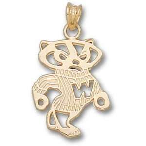   Badgers Solid 10K Gold Bucky 2 Sided 1/2 Pendant