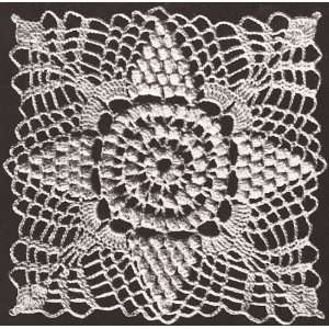 Vintage Crochet PATTERN to make   Popcorn Stitch MOTIF BLOCK Bedspread 