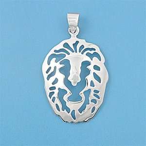  Sterling Silver   Pendant   Lion   38mm Height: Jewelry