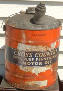 rare CROSS COUNTRY MOTOR OIL  Roebuck 5 Gallon Can 2of2  