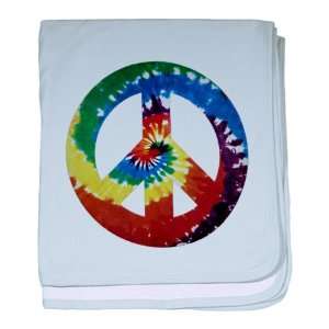  Baby Blanket Sky Blue Rainbow Tye Dye Peace Symbol 