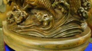 Dragon Statue Oriental Quality Box Wood Sculpture 36  