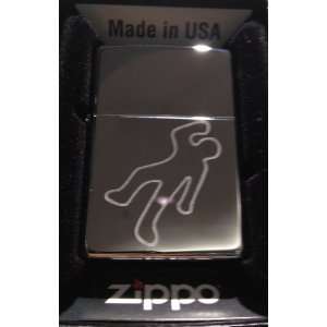 Zippo Custom Lighter   Dead Body Person Police Chalk Outline Man Logo 