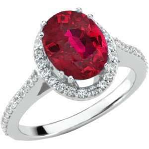   Ruby of Superb Quality set in Diamond Gold Ring for SALE(6,14kt White