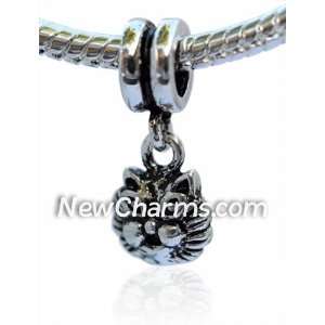   Cat Head European Bead Pandora Style Chamilia Troll Biagi Jewelry