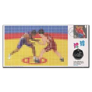    2012 Olympic Wrestling Coin Cover From Royal Mail 