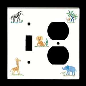  AFRICAN WILDLIFE KIDS SAFARI COMBO SWITCH WALL PLATE