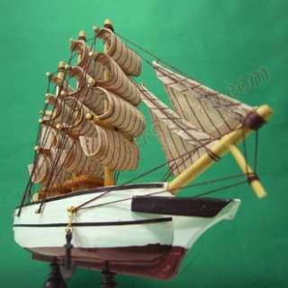   VINTAGE Nautical Wooden Wood Ship Sailboat Boat Home decor Model ACW8J