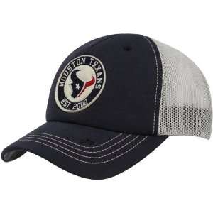   Texans Navy Blue Retro Patch Adjustable Trucker Hat