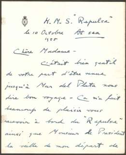 EDWARD VIII Autographed Letter to Mrs. PACINI de ALVEAR  