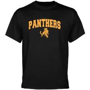  Adelphi University Panthers Black Logo Arch T shirt 