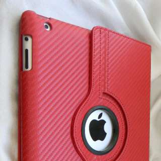 iPad 2 Leather Case Smart Cover Stand 360Â° Rotating  
