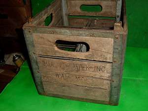 vtg wood milk crate carrier quality milk inc. dairy co 1950s or early 