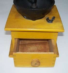 Vintage WOOD & CAST IRON COFFEE GRINDER MILL W. H. Co.  