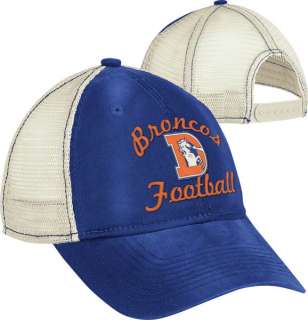 Denver Broncos Womens Throwback Hat: Vintage Classic Slouch Mesh Back 