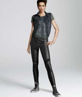 GIRL WITH THE DRAGON TATTOO FAUX LEATHER PANTS Black sz US 10/Eu 