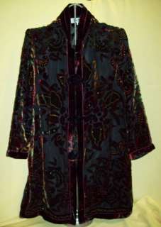 BLACK Womans VELVET Evening JACKET Mandarin FORMAL Frog Closures