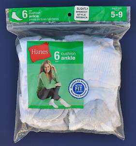 Pairs Hanes Womens White Cushion Ankle Socks 5 9  