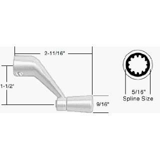  CRL White Casement Operator Handle; 5/16 Spline Size 2 11 