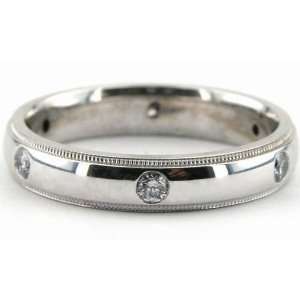   14K Gold 4mm Diamond Wedding Bands Rings 1950   Size 4: Jewelry