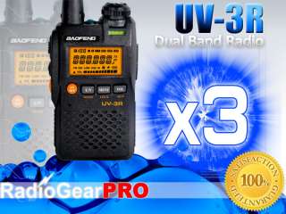 3x BaoFeng UV 3R VHF/UHF 136 174 400 470 Dual Band  