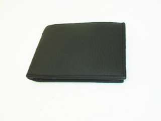 Mens Genuine Leather Bi Fold Wallet S 48 BLK  