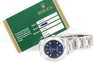 Original Rolex Mens Stainless Steel Air King!! Blue Dial!! 114200!! M 